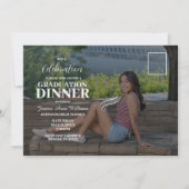 ドリッピー滴下ホログラフィックフォト卒業 招待状 (裏面)