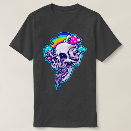 ドリッピーShroomスカル Tシャツ (デザイン正面)