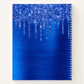 ドリッピ王室のングブルーグリッターガラス名 ノートブック (裏面)