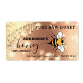 ドリップきらめくスbeeスクリプトhoney jarラベル ラベル (正面)