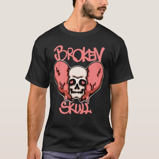 ドリップするスカルストリートウェア Tシャツ (正面)
