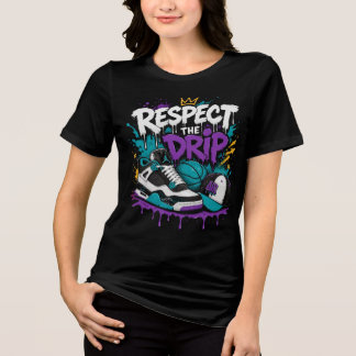 ドリップをリスペクト バスケットボールデザイン トライブレンドTシャツ
