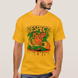 ドリップをリスペクト バスケットボール ストリートウェア Tシャツ