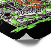 ドリップを敬え フットボール ハロウィン スケルトンの手 ポスター (角)