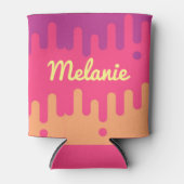 ドリップアイスクリームカラーストライプパーソナライズされた 缶クーラー (正面)