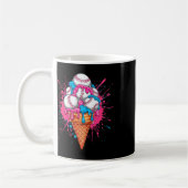 ドリップアイスクリームコーンおもしろいスポーツ販売恋人 コーヒーマグカップ (左)