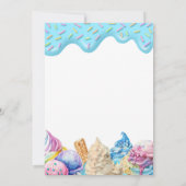 ドリップアイスクリームスクープ最初の誕生日 招待状 (裏面)