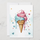 ドリップアイスクリームスターズハートベビーシャワー 招待状 (裏面)