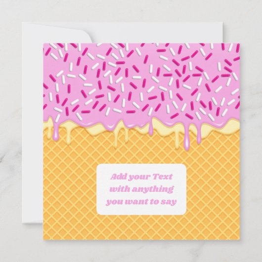 ドリップアイスクリームワッフルパーソナライズされた夏の日付 (裏面)