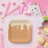 ドリップアイスクリーム印刷紙プレート ペーパープレート (パーティー)