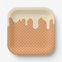 ドリップアイスクリーム印刷紙プレート