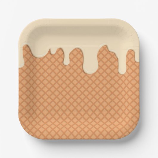 ドリップアイスクリーム印刷紙プレート ペーパープレート (正面)