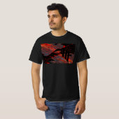 ドリップアートの背景に配置されたHFロゴ Tシャツ (正面フル)