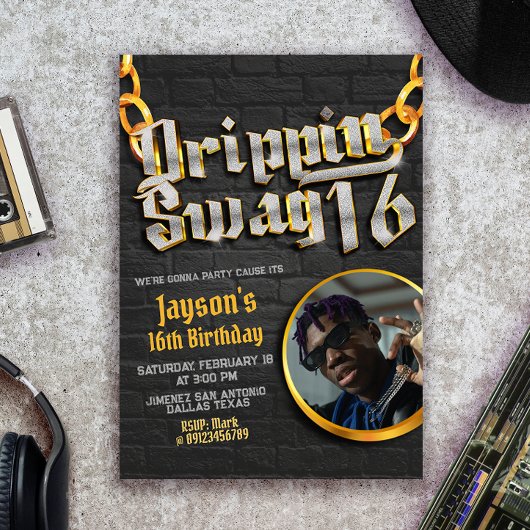 ドリップイン・スワッグ 16 フォト付き 招待状