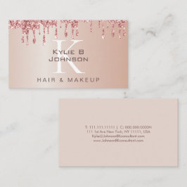 ドリップエレガントグリッター美しいモノグラムの 名刺