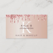 ドリップエレガントグリッター美しいモノグラムの 名刺 (正面)