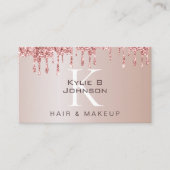 ドリップエレガントグリッター美しいモノグラムの 名刺 (正面)