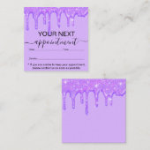 ドリップガーリーパープルグリッターアポイントメント 予約カード (正面/裏面)