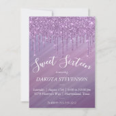 ドリップグラデーションスイート16 |紫色のグラデーションの粘液 招待状 (正面)