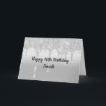ドリップグリッターシルバーパーソナライズされた誕生日 カード<br><div class="desc">滴下グリッター銀パーソナライズされた誕生日カード。前面のパーソナライズされたカバーに入れる。</div>