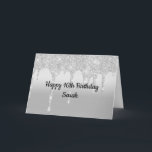 ドリップグリッターシルバーパーソナライズされた誕生日 カード<br><div class="desc">滴下グリッター銀パーソナライズされた誕生日カード。前面のパーソナライズされたカバーに入れる。</div>