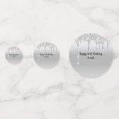 ドリップグリッターシルバーパーソナライズされた誕生日 コンフェッティ (裏面)