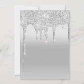 ドリップグリッターシルバーSweet sixteen誕生日 招待状 (裏面)