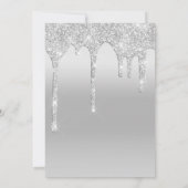 ドリップグリッターパーソナライズされたシルバー21歳の誕生日 招待状 (裏面)