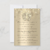 ドリップグリッターベビーシャワー足セピアドットガールボーイ 招待状 (正面)