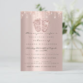 ドリップグリッターベビーシャワー足バラ赤面ガールボーイ 招待状 (スタンド正面)