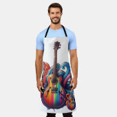 ドリップサウンド・ウッド・ウォール・アート エプロン (着用した状態)