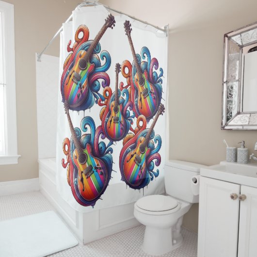 ドリップサウンド・ウッド・ウォール・アート シャワーカーテン (インサイチュ)