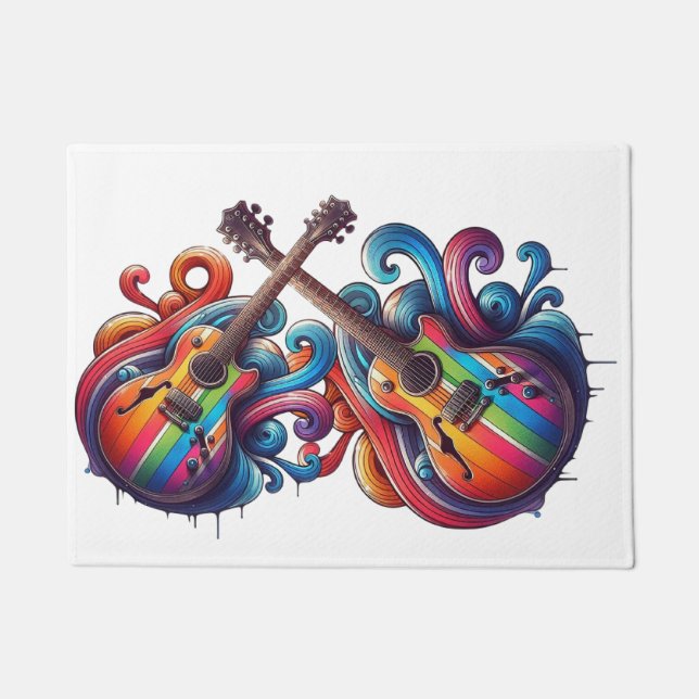 ドリップサウンド・ウッド・ウォール・アート ドアマット (正面)