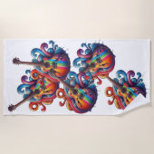 ドリップサウンド・ウッド・ウォール・アート ビーチタオル (正面)