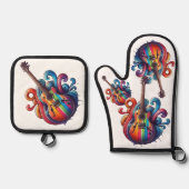 ドリップサウンド・ウッド・ウォール・アート 鍋つかみ&鍋敷きセット (正面)