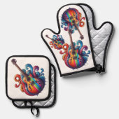 ドリップサウンド・ウッド・ウォール・アート 鍋つかみ&鍋敷きセット (正面/裏面)