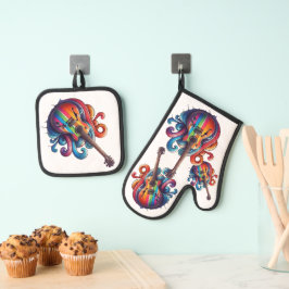 ドリップサウンド・ウッド・ウォール・アート 鍋つかみ&鍋敷きセット