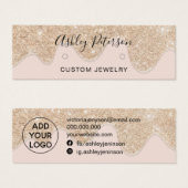 ドリップシック金ゴールドグリッタースタッドイヤリングディスプレイ (正面&裏面)