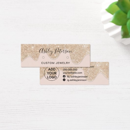 ドリップシック金ゴールドグリッタースタッドイヤリングディスプレイ (デスク)