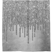 ドリップシルブリィグリッター |プラチナフェイクメタリック シャワーカーテン (正面)