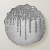 ドリップシルブリィグリッター |プラチナフェイクメタリック ラウンドクッション (裏面)