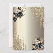 ドリップスガラスブラックバラシャンパンブランチ&バブリー 招待状 (裏面)