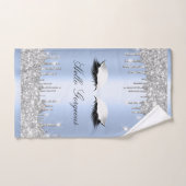 ドリップスグリッターエフェクト青まぶしハローハンドタオル ハンドタオル (ハンドタオル)