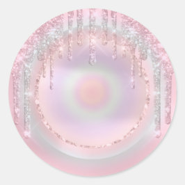 ドリップスグリッタースウィート16thユニコーンホログラフパステル ラウンドシール