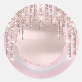 ドリップスグリッタースウィート16thユニコーンホログラフピンク ラウンドシール