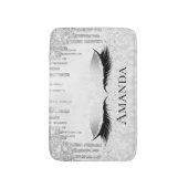 ドリップスシルバーアイズグリッターネームモノグラムグレー バスマット (正面縦)