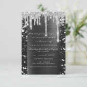 ドリップスシルバーグレーブラックブライダルシャワースウィート16th 招待状 (スタンド正面)