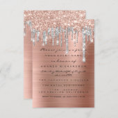 ドリップスシルバーバラブライダルスウィート16結婚th 招待状 (正面/裏面)