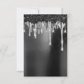 ドリップスシルバーブラックセピアブライダルウッドランド結婚ズ 招待状 (裏面)