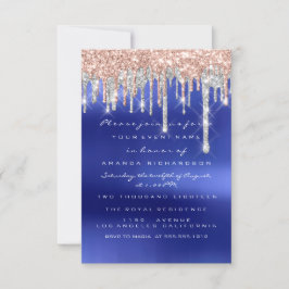 ドリップスシルバーブルーブライダルスウィート16結婚th 招待状